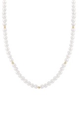 elegant lovely white pearls gold spacing balls baby necklace